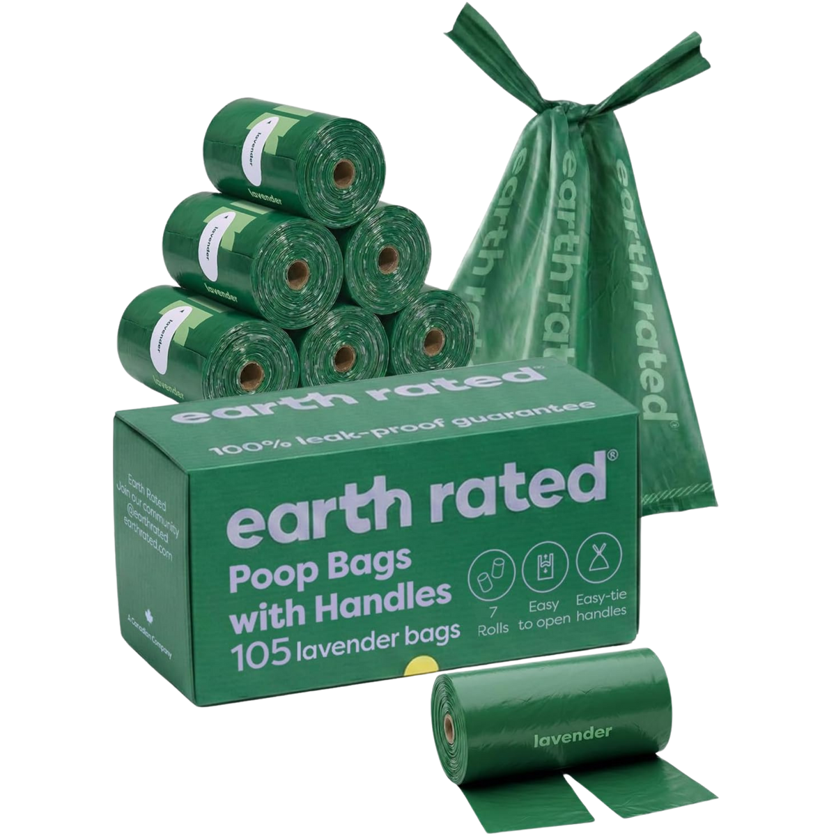 Dog Poop Bags With Handles on a Roll