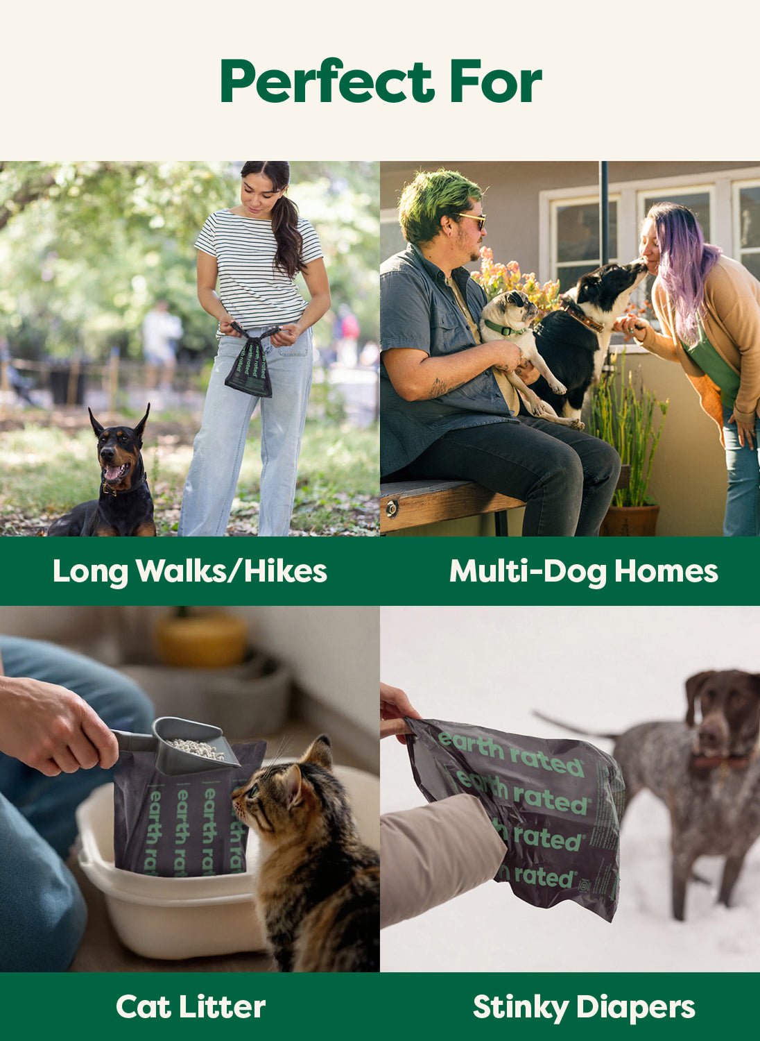 Odor-Blocking Dog Poop Bags Refill Rolls With 3X Protect Technology