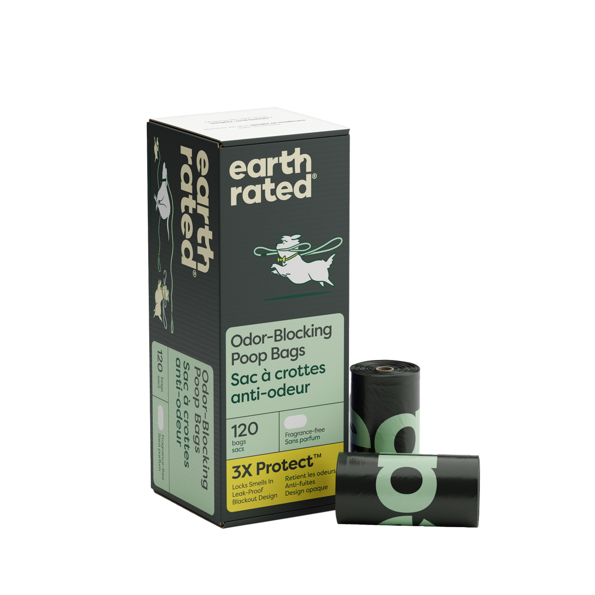 Odor-Blocking Dog Poop Bags Refill Rolls With 3X Protect Technology